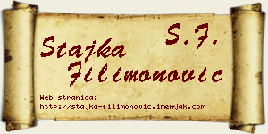 Stajka Filimonović vizit kartica